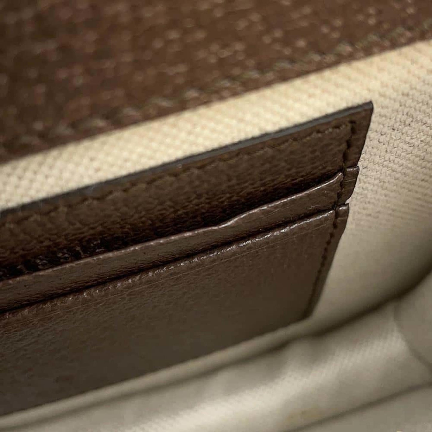 Gucci Brown Canvas Leather Shoulder Bag