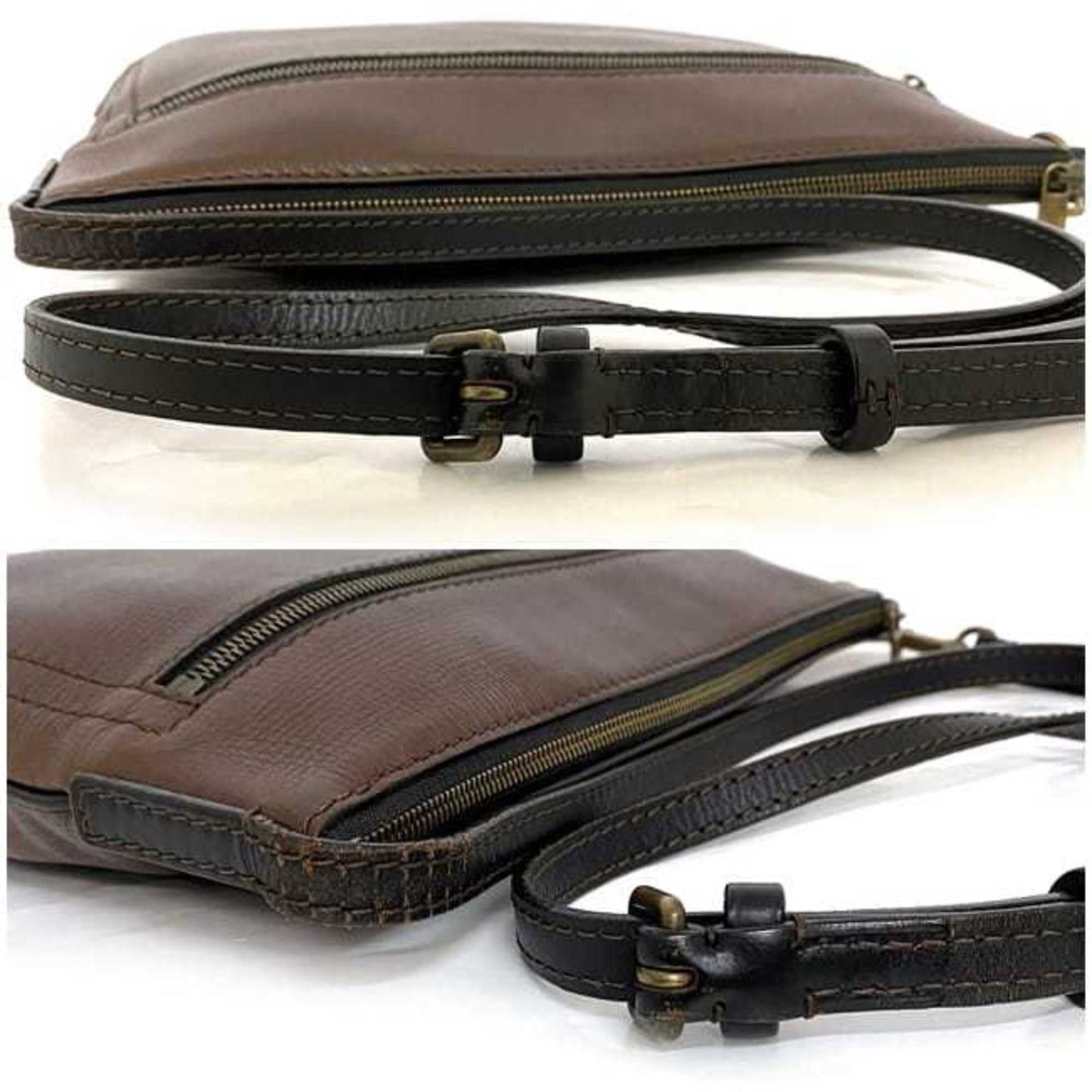 Louis Vuitton Utah Brown Coffee Leather Shoulder Bag