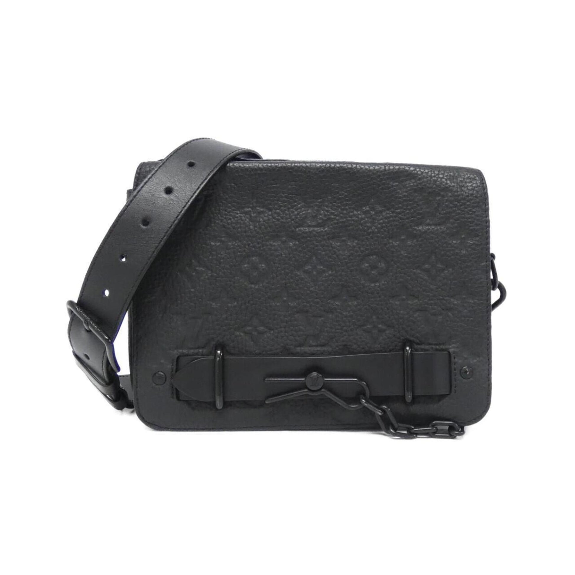 Louis Vuitton Black Leather Shoulder Bag ()