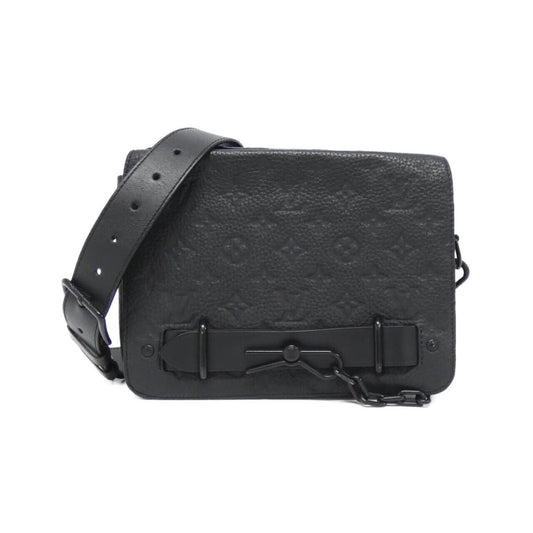 Louis Vuitton Black Leather Shoulder Bag ()