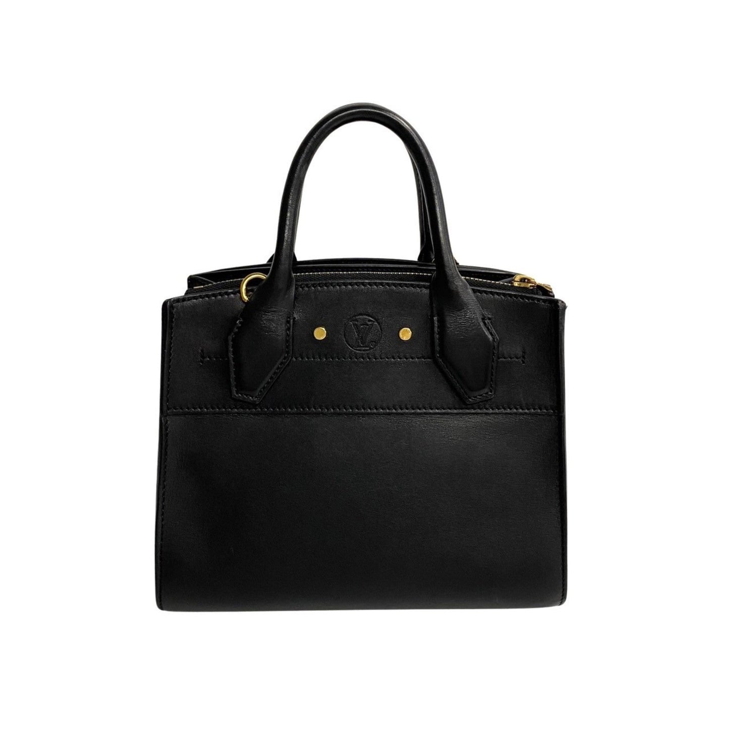 Louis Vuitton Black Leather Handbag Shoulder Bag