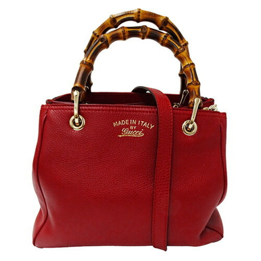 Gucci Red Color Leather Handbag Shoulder Bag ()