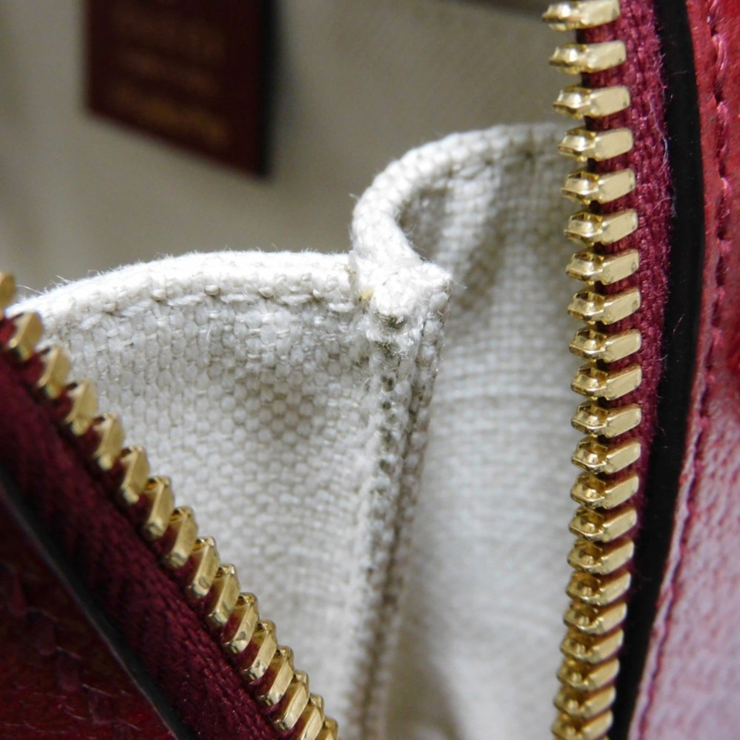 Gucci Brown Red Color Gg Supreme Canvas Leather Handbag Shoulder Bag
