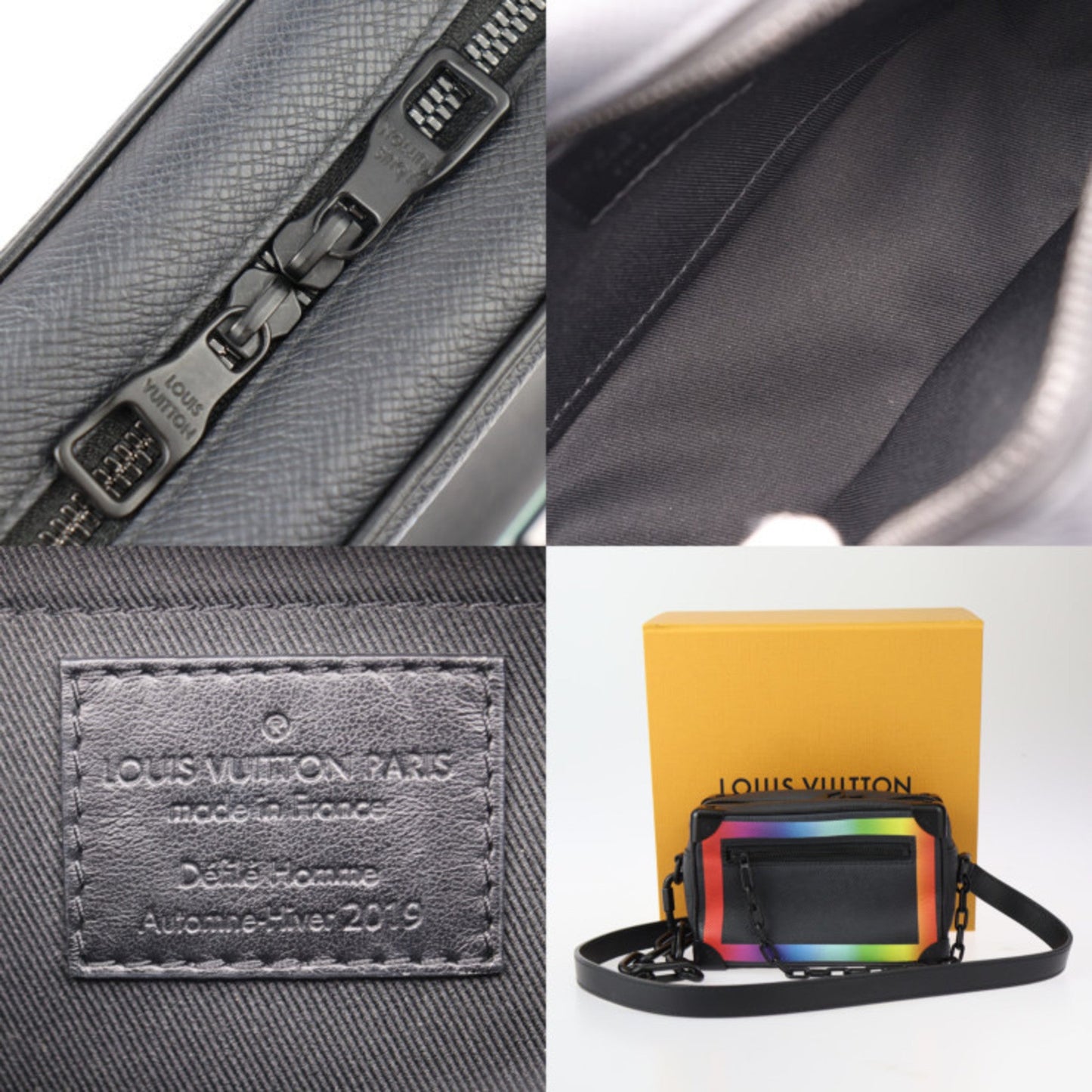 Louis Vuitton Black Taiga Leather Leather Handbag Shoulder Bag