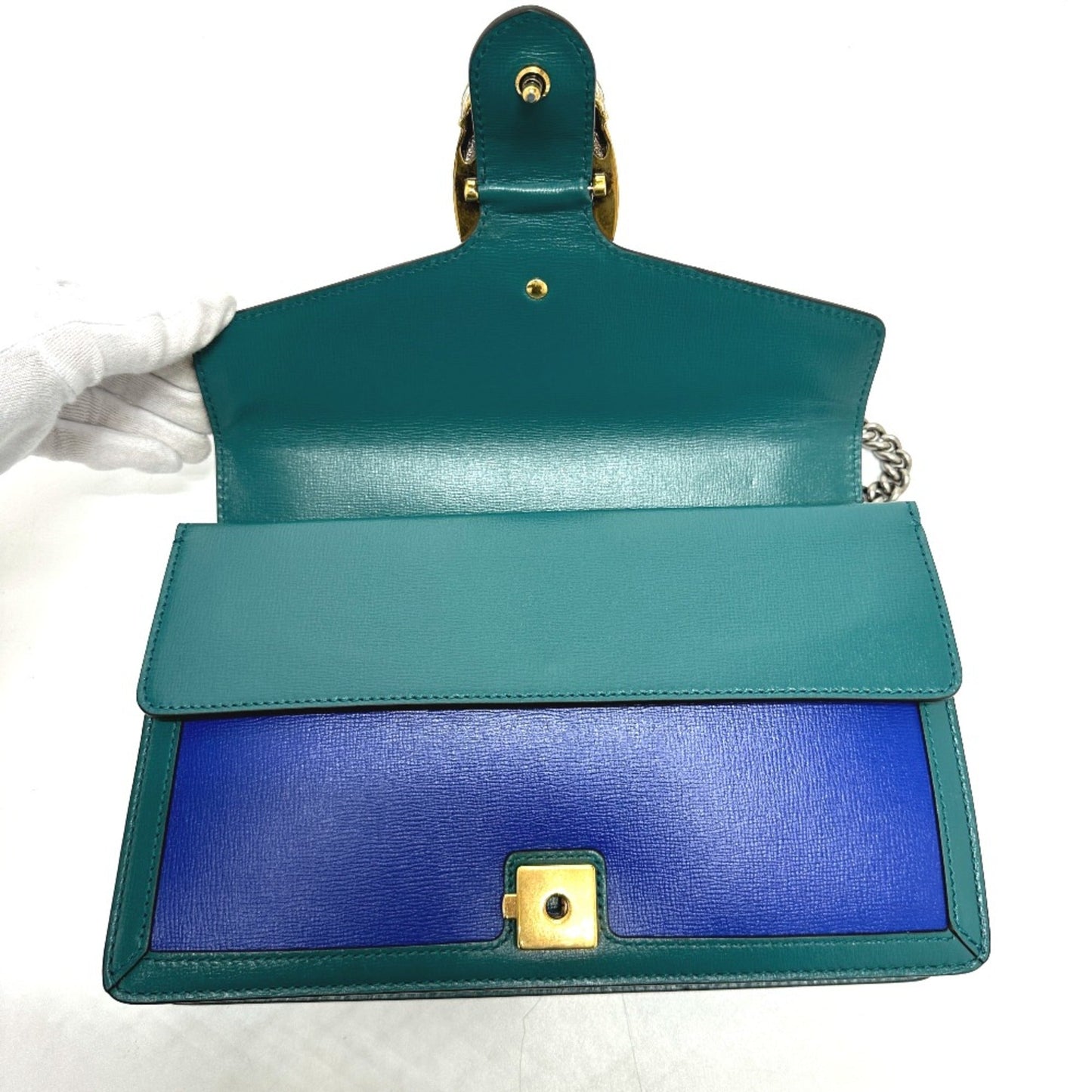 Gucci Blue Leather Shoulder Bag