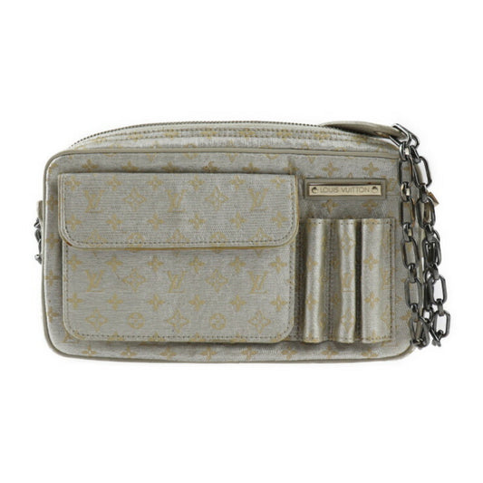 Louis Vuitton Silver Monogram Shiny Leather Handbag Shoulder Bag ()