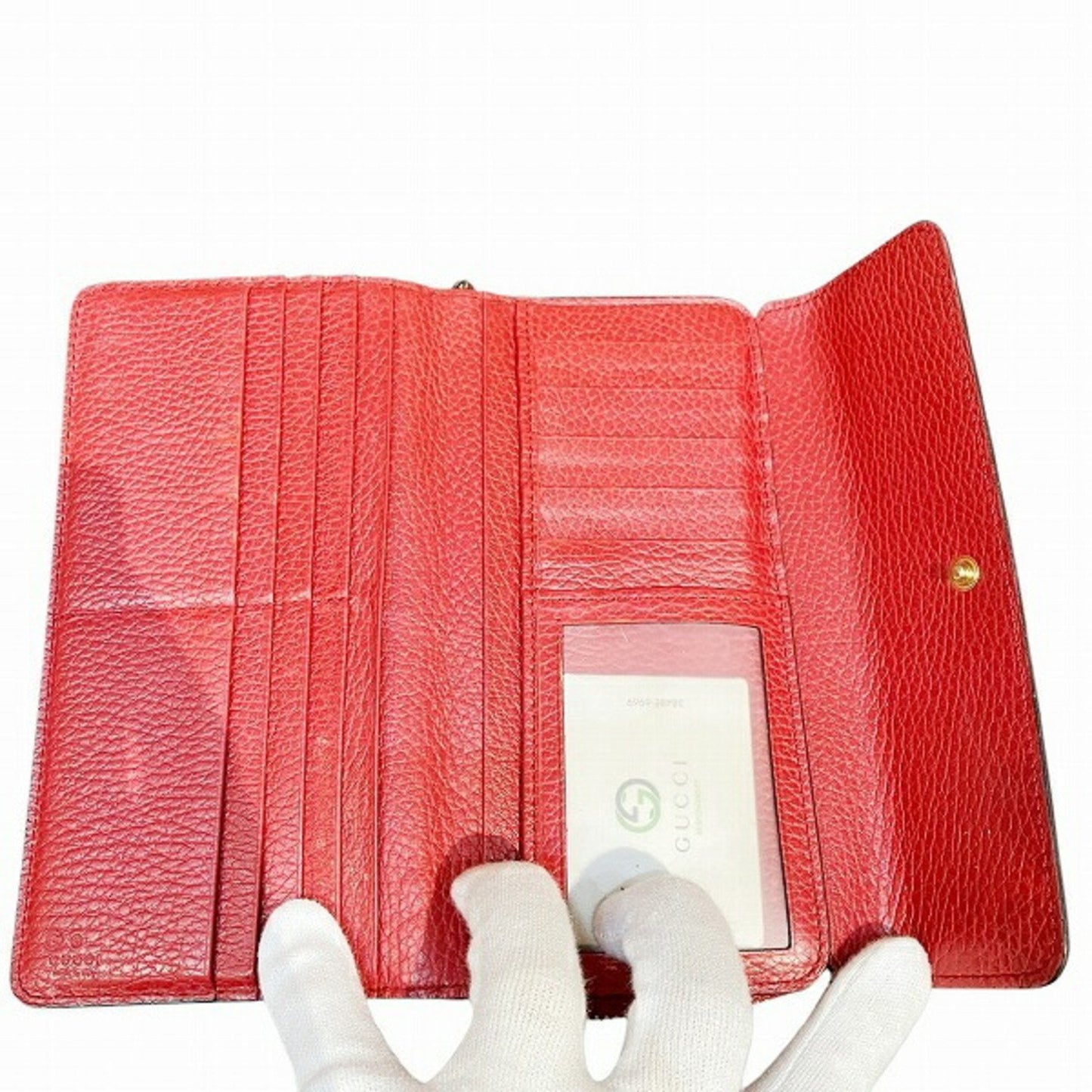 Gucci Red Color Leather Wallet (Bi-Fold)