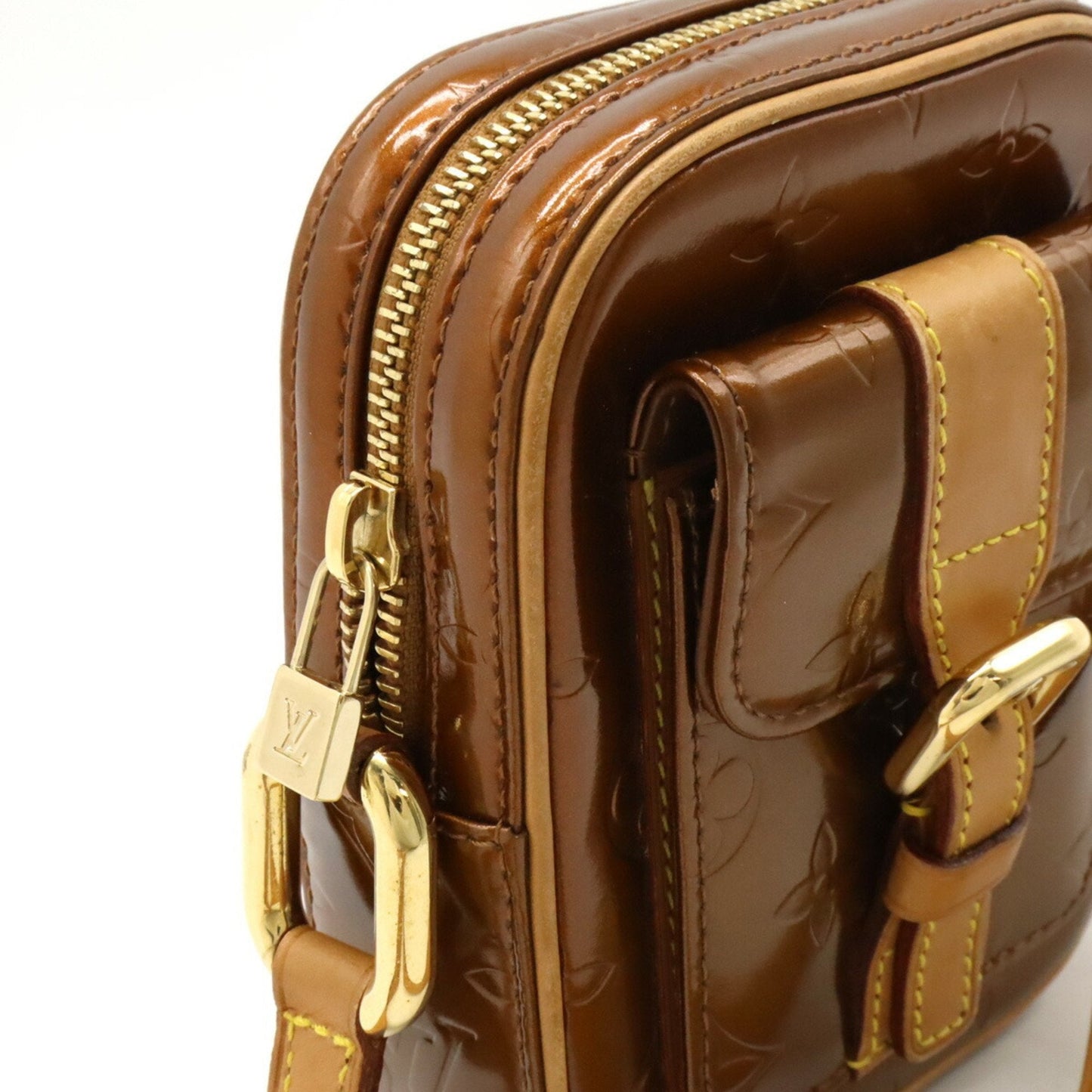 Louis Vuitton Bronze Monogram Vernis Pochette Shoulder Bag