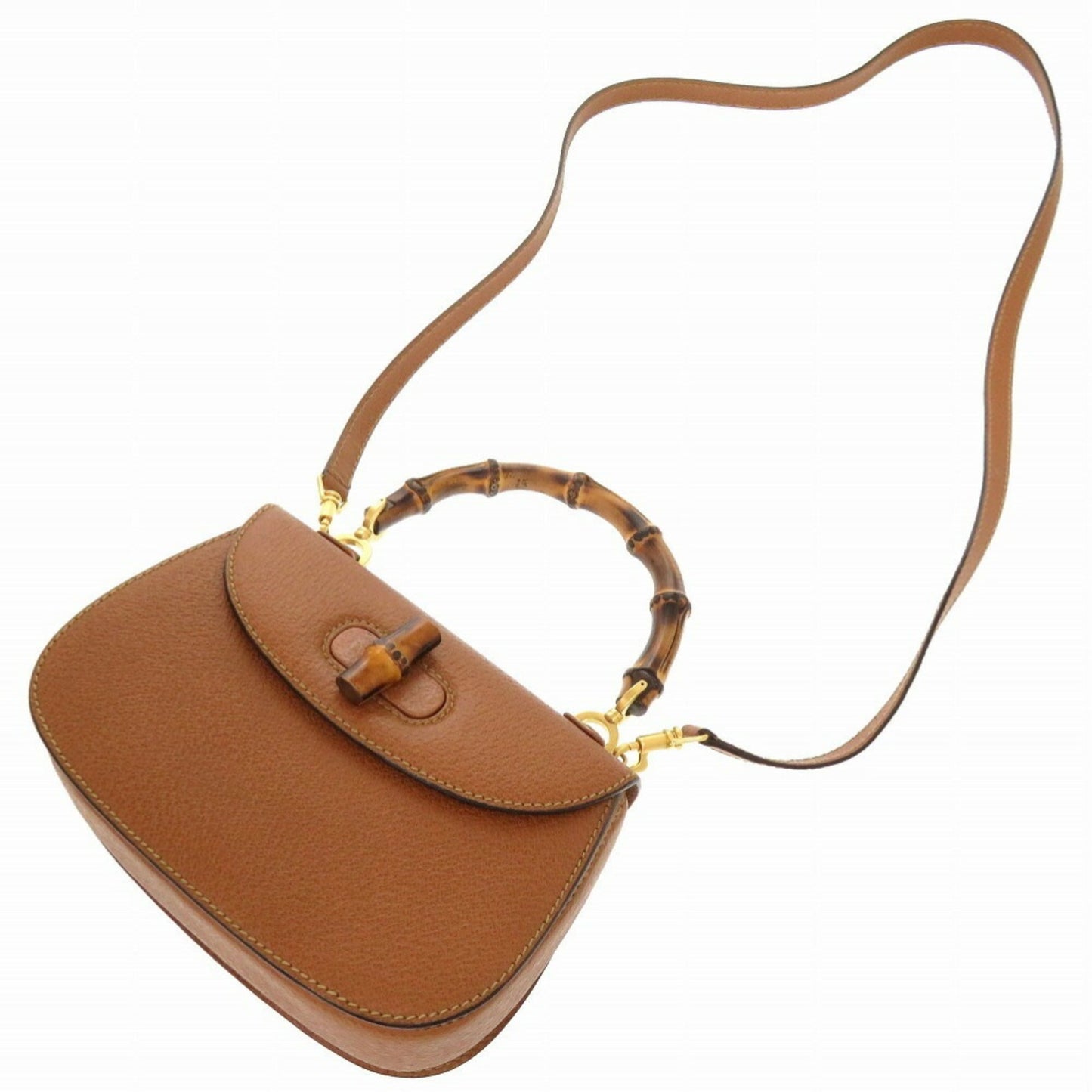 Gucci Brown Bamboo Leather Handbag