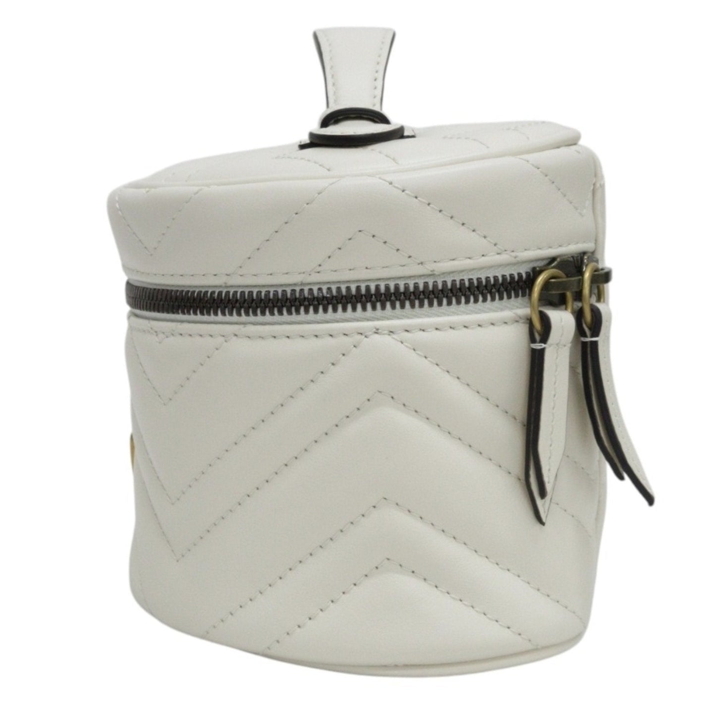 Gucci White Leather Pouch Vanity Bag