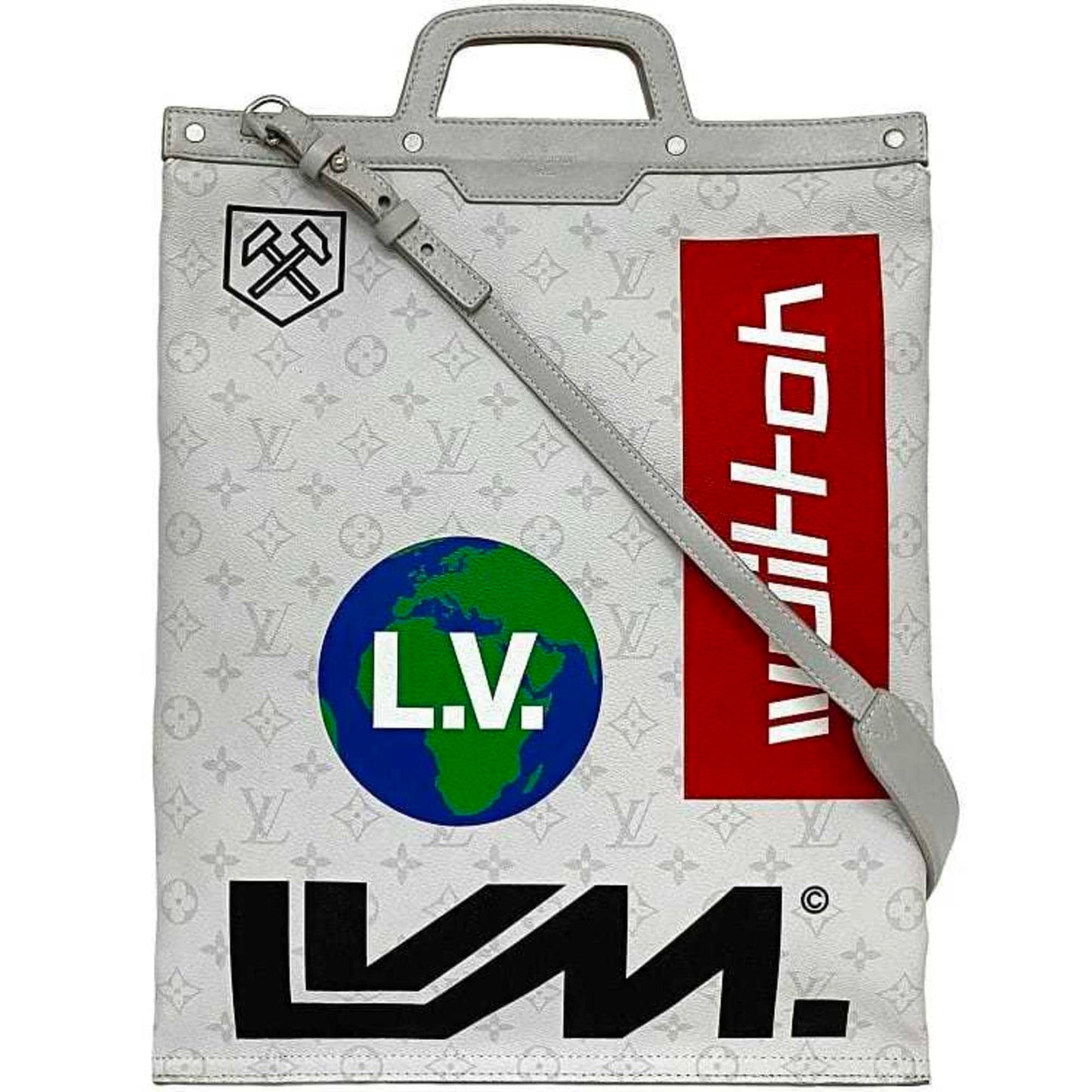Louis Vuitton Monogram Gray White Monogram Shoulder Bag Tote Bag