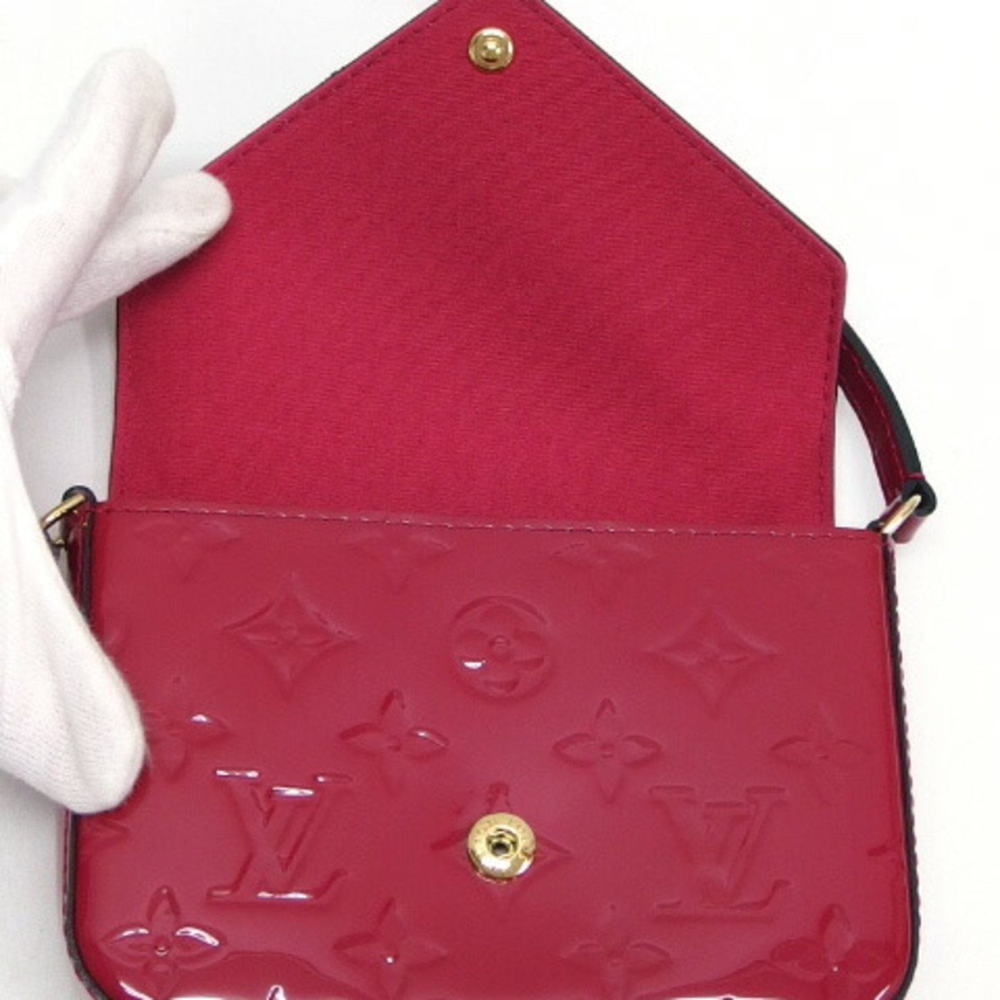 Louis Vuitton Monogram Vernis Indian Rose Pink Monogram Vernis Pochette Shoulder Bag