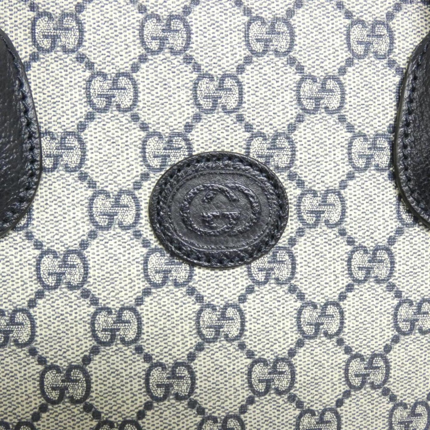 Gucci Beige Blue Gg Supreme Leather Handbag