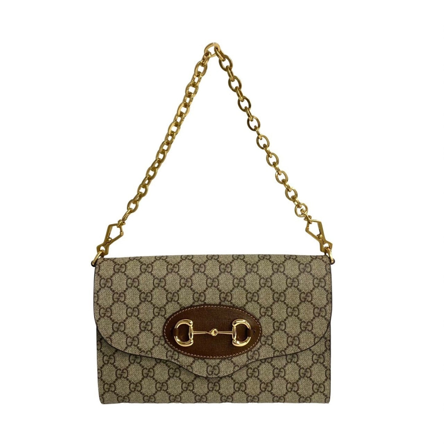 Gucci Brown Gold Pvc Leather Shoulder Bag