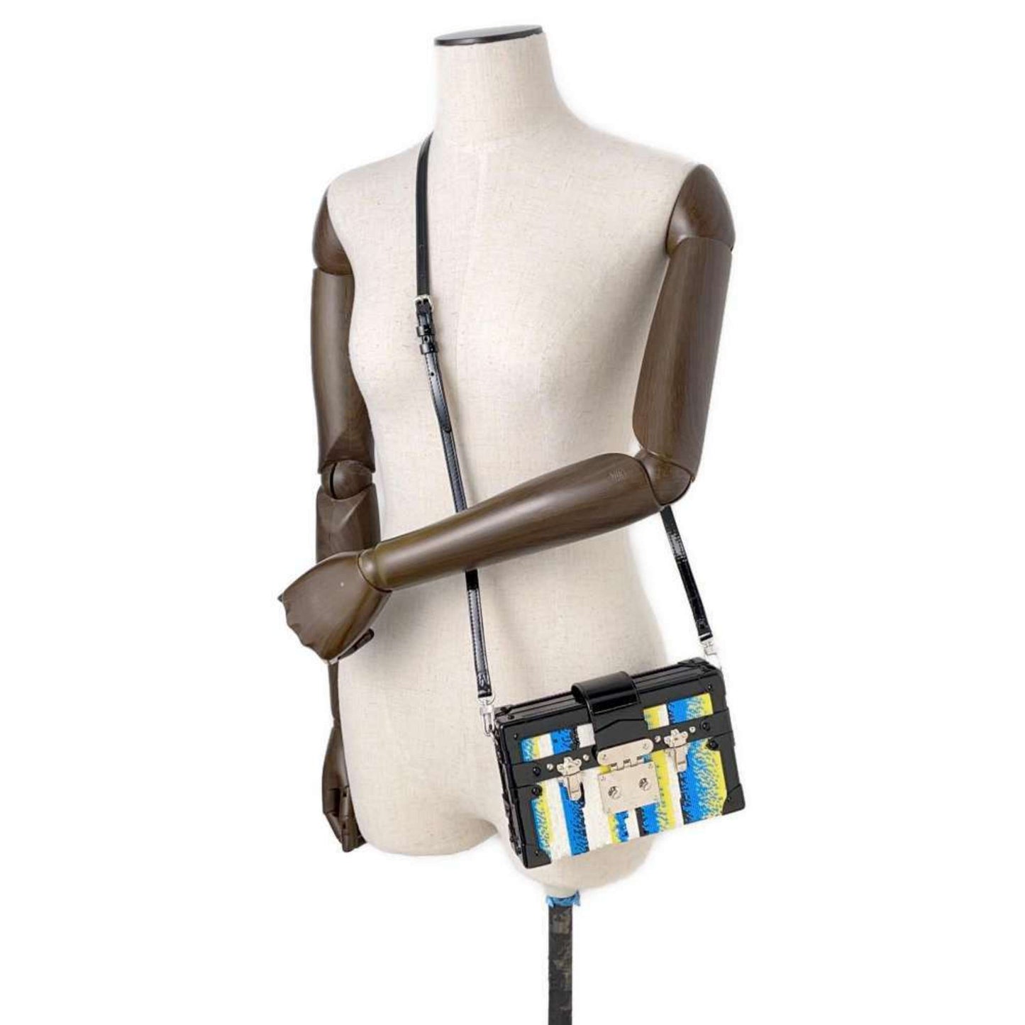 Louis Vuitton Black Multi-Color Noir White Spangles Patent Leather Shoulder Bag