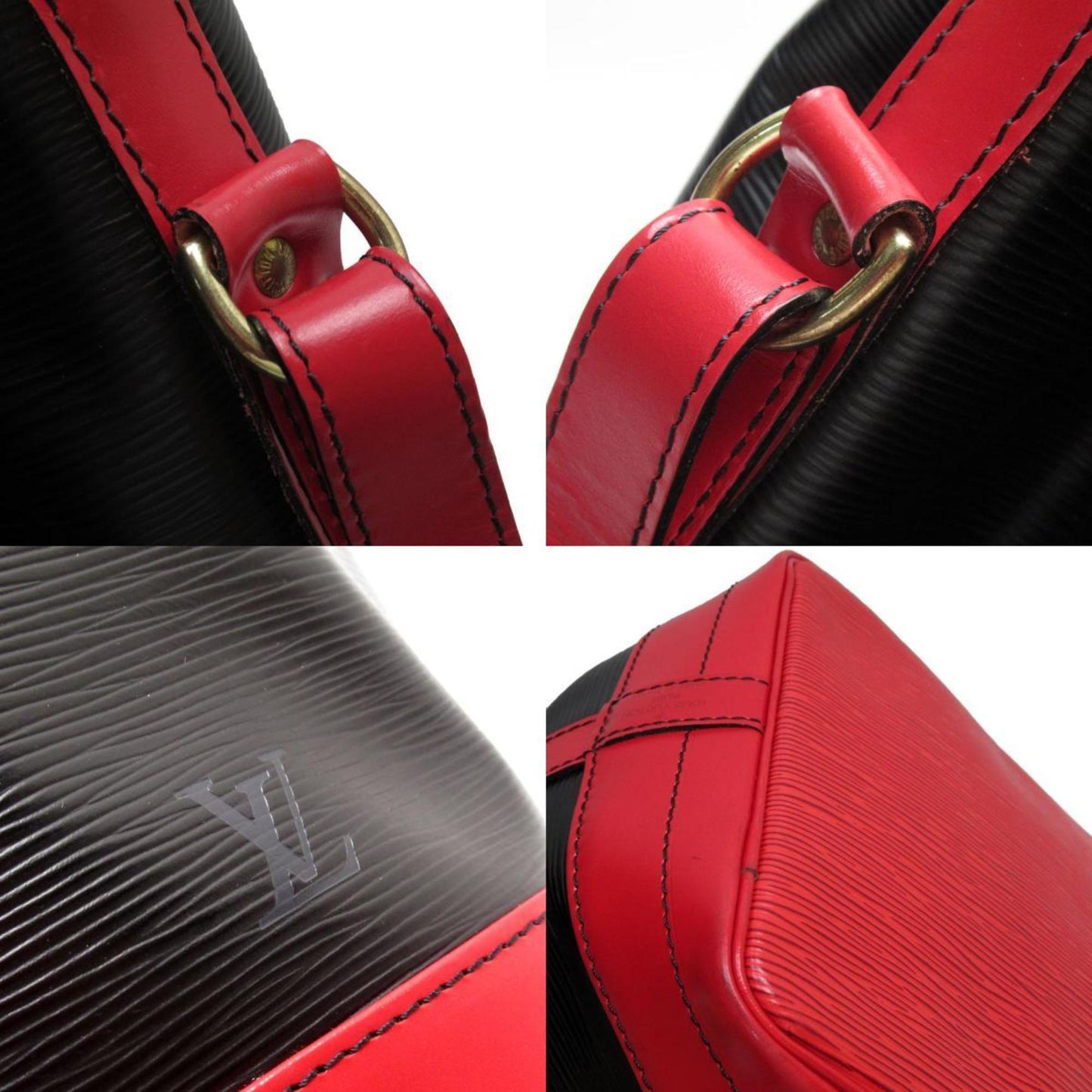 Louis Vuitton Black Red Color Epi Leather Shoulder Bag