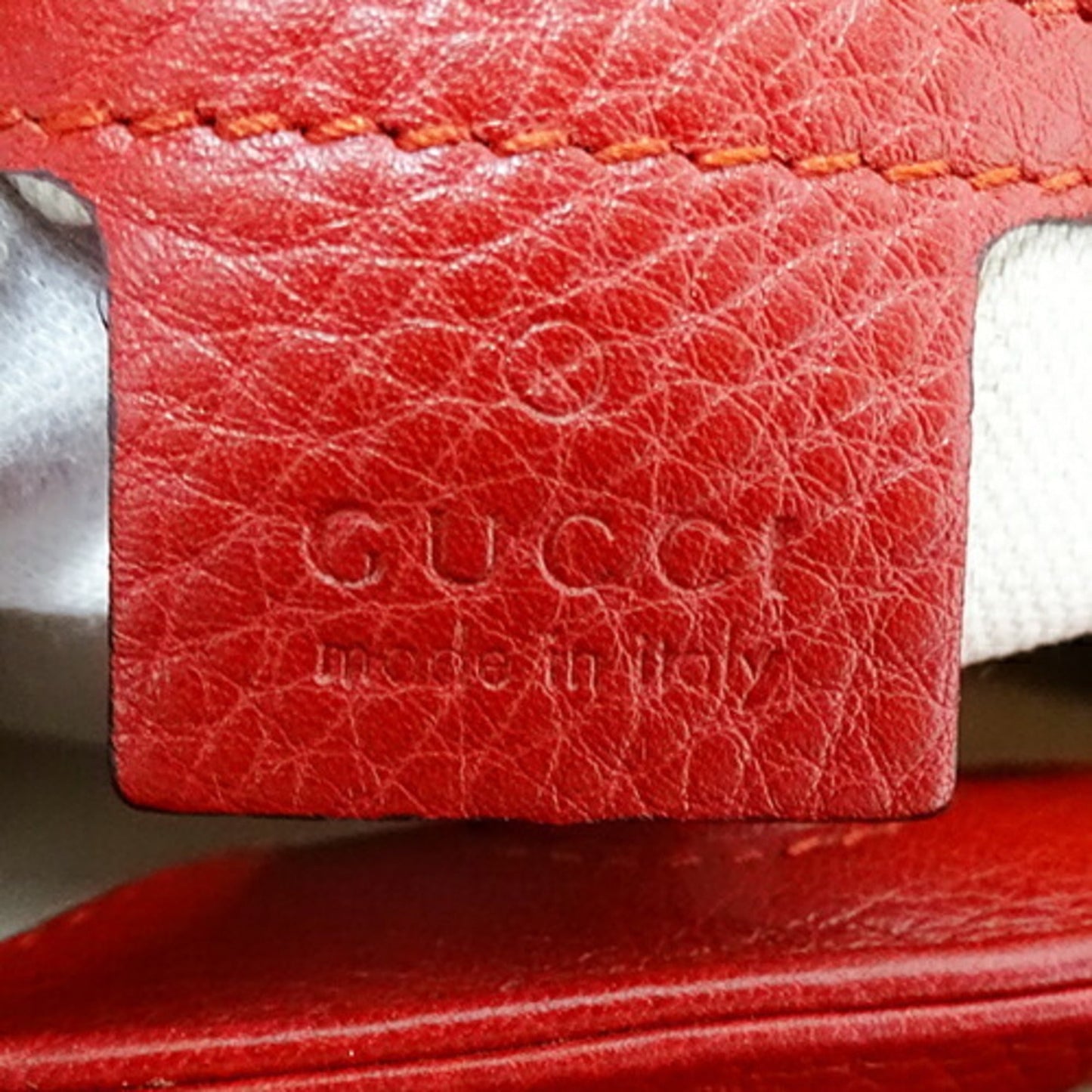 Gucci Red Color Leather Handbag Shoulder Bag