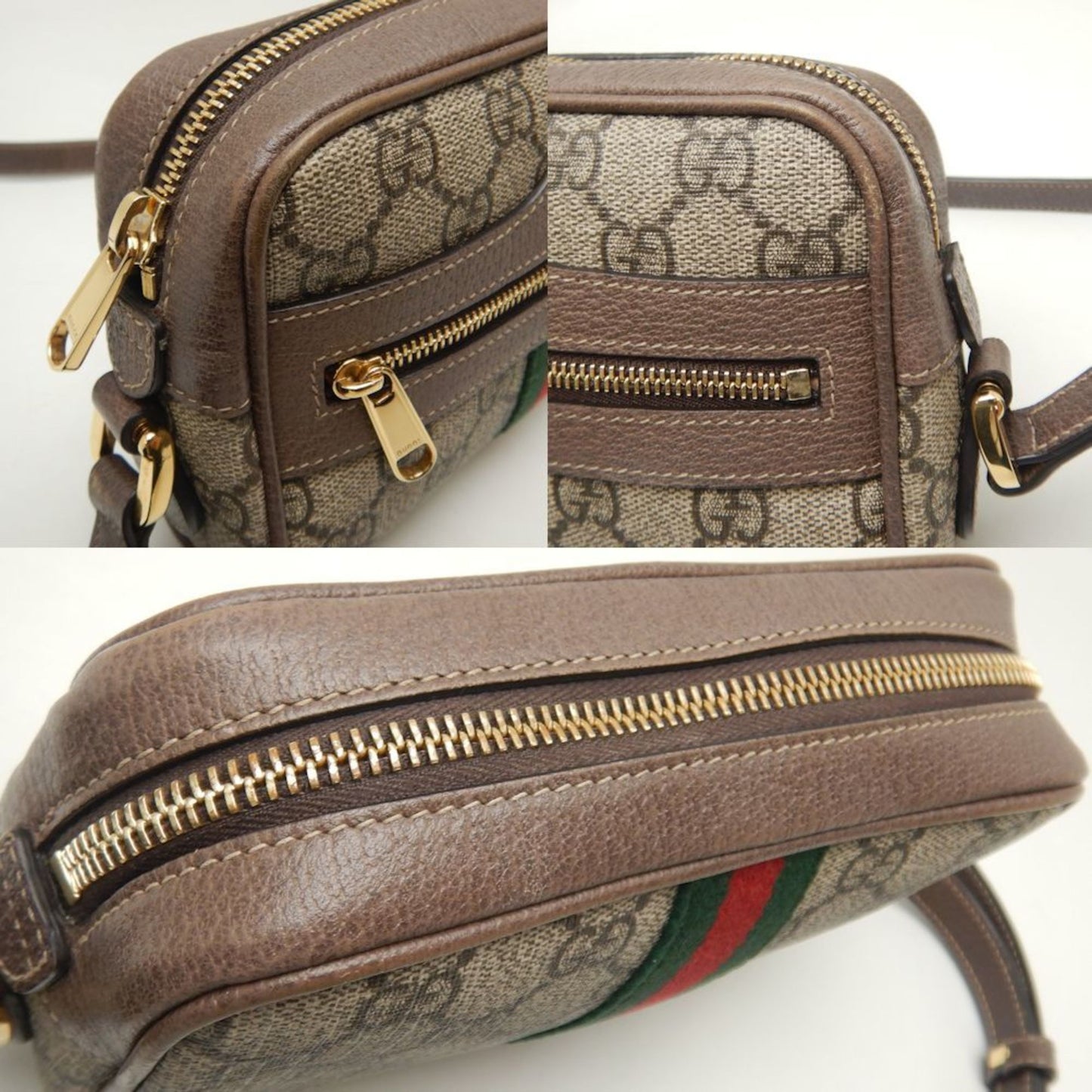 Gucci Beige Brown Gg Supreme Canvas Shoulder Bag