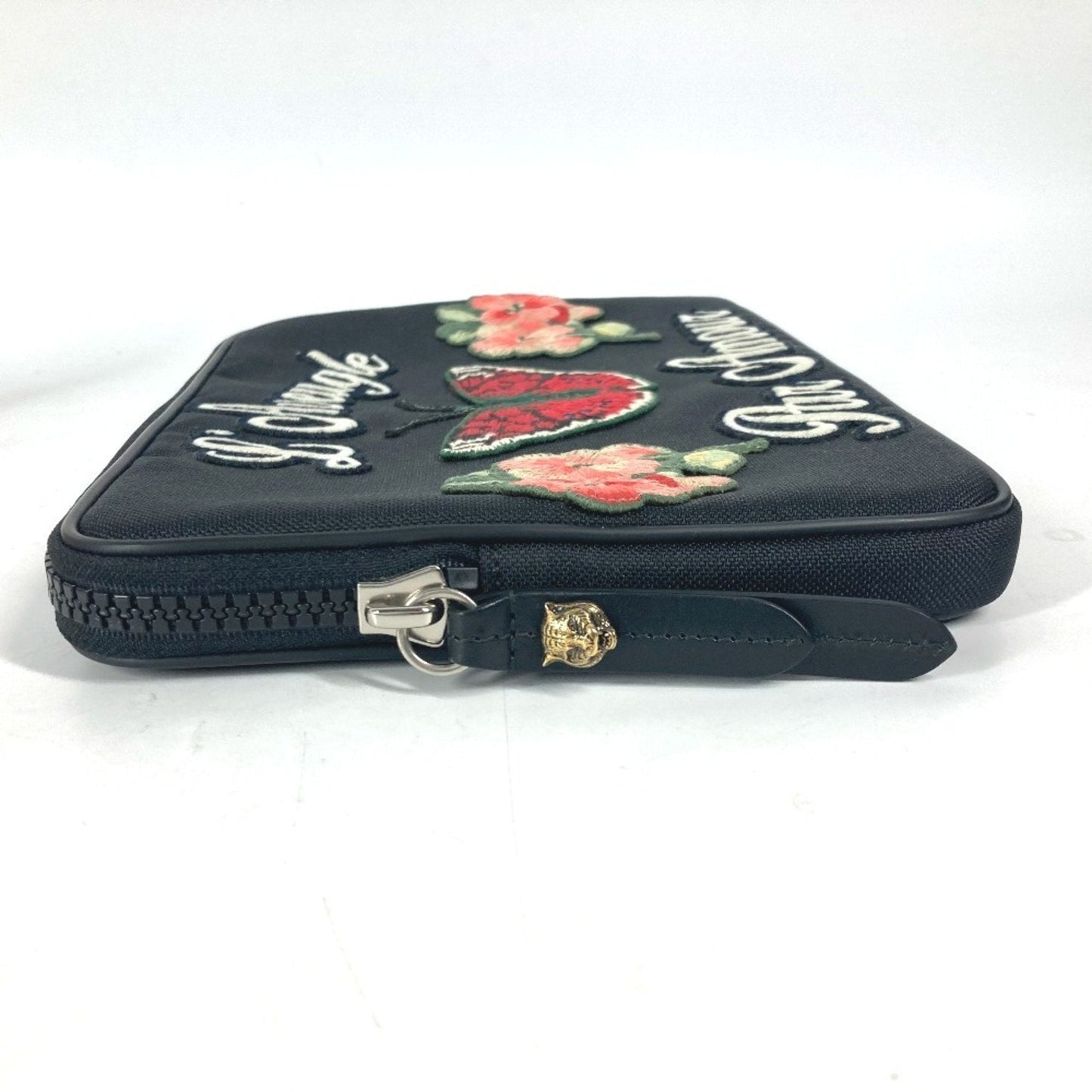 Gucci Black Multi-Color Nylon Clutch Bag Pouch