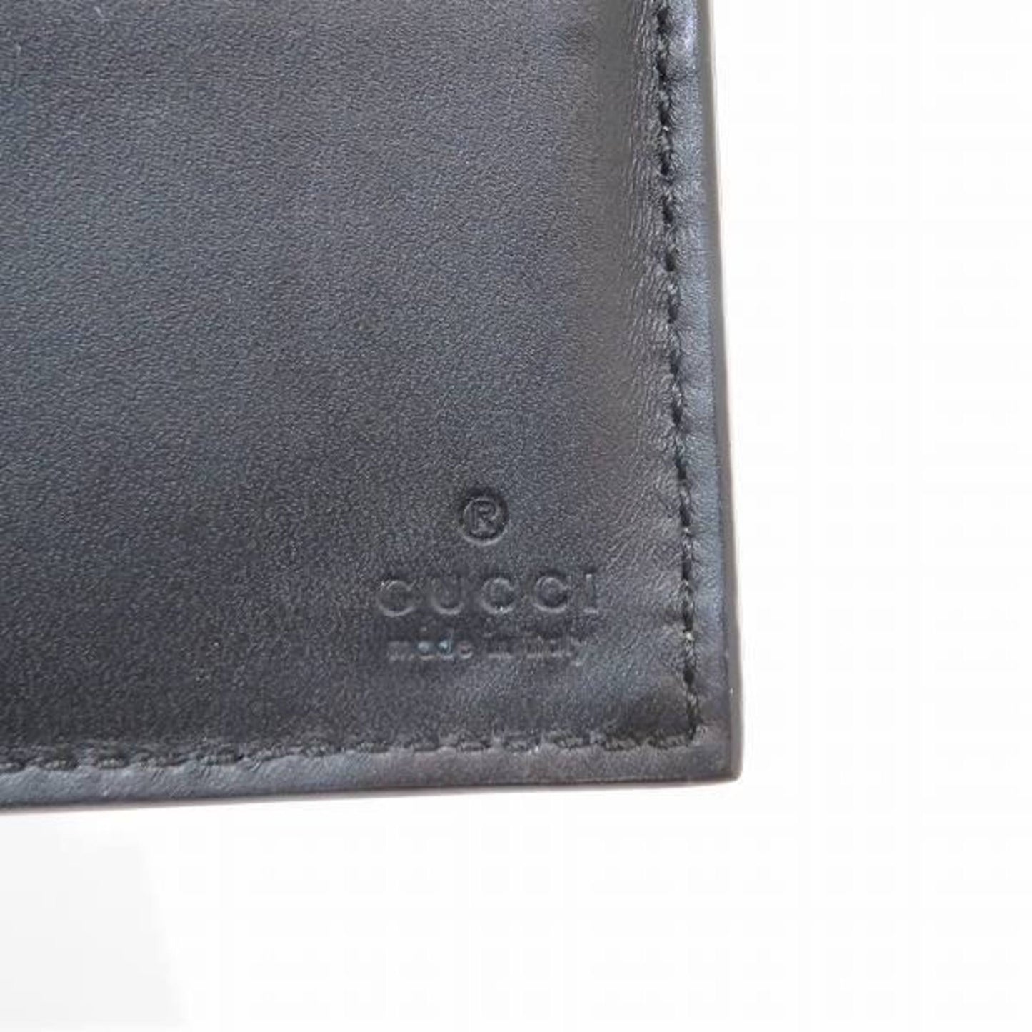 Gucci Beige Black Gg Supreme Leather Long Wallet (Bi-Fold)