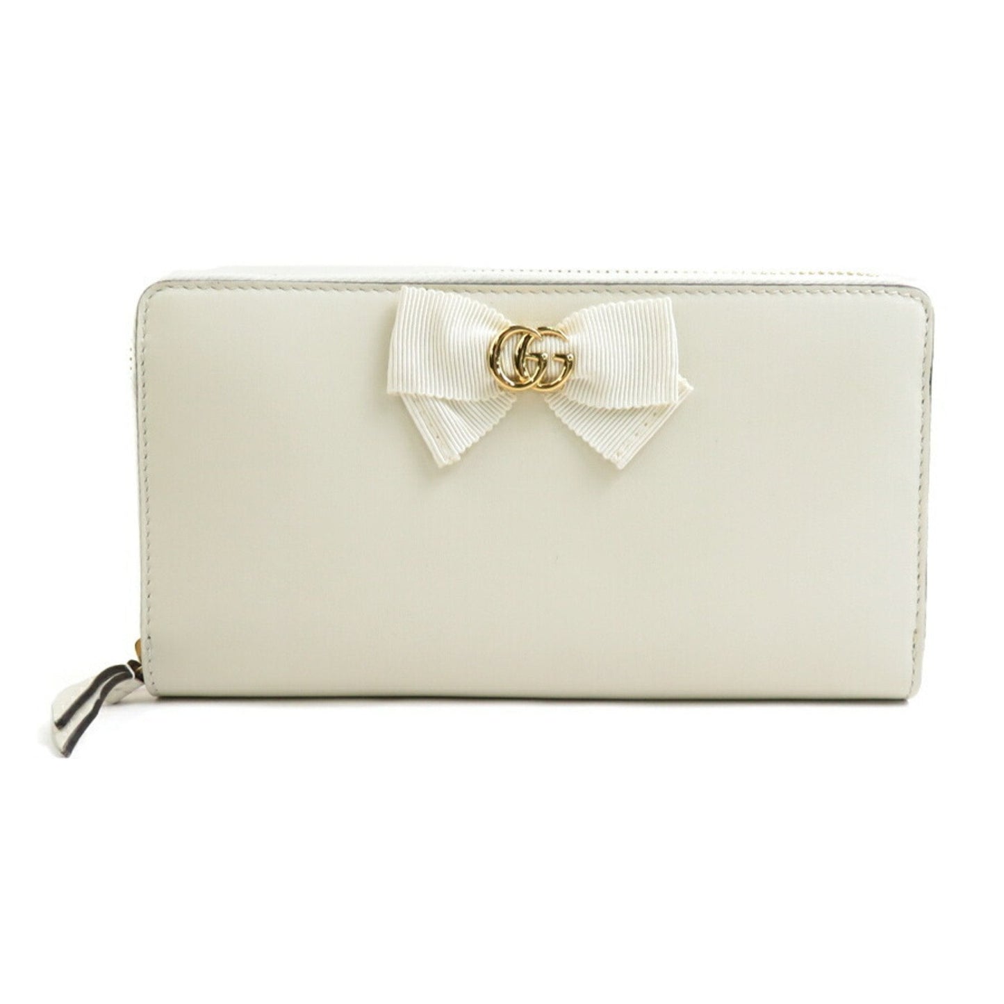 Gucci White Leather Long Wallet (Bi-Fold) ()