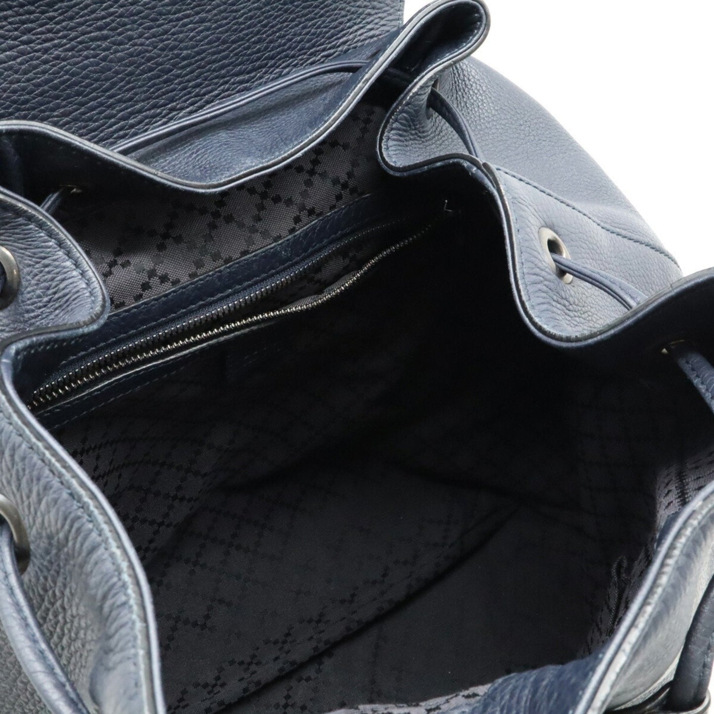 Gucci Navy Bamboo Leather Backpack