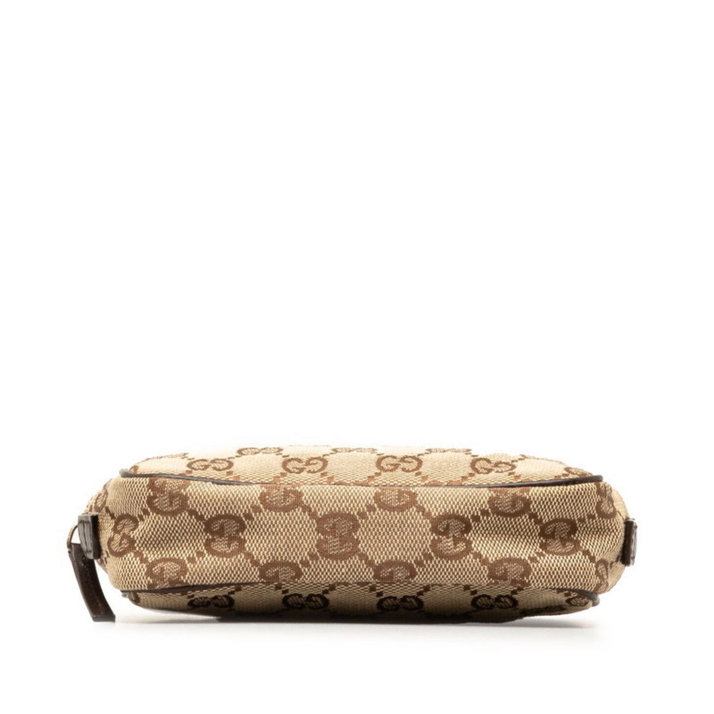 Gucci Gg Canvas Beige Brown Canvas Leather Pouch