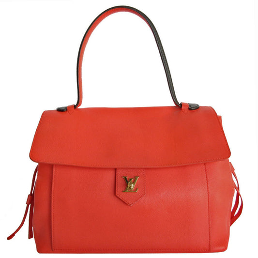 Louis Vuitton Orange Red Leather Shoulder Bag ()