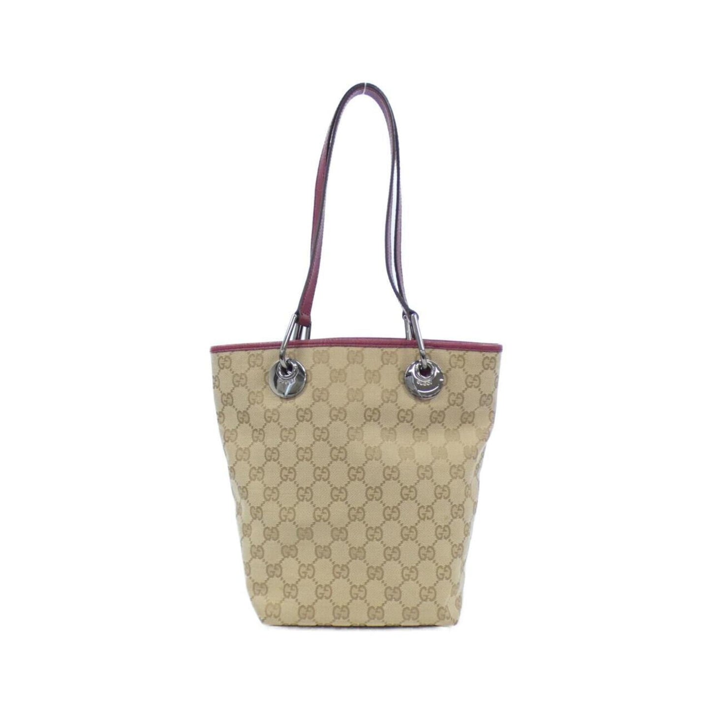 Gucci Beige Bordeaux Gg Canvas Leather Handbag ()