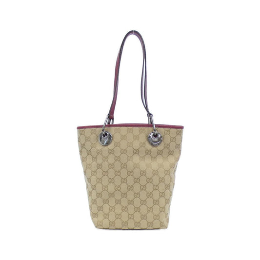 Gucci Beige Bordeaux Gg Canvas Leather Handbag ()