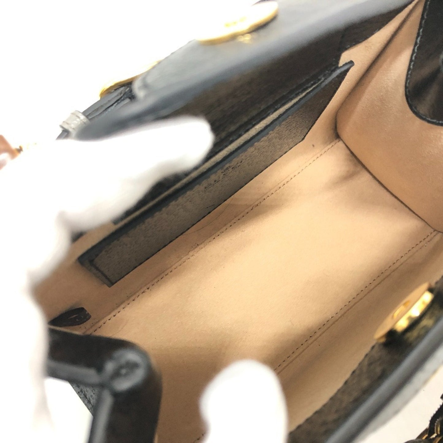 Gucci Black Bamboo Leather Handbag Shoulder Bag