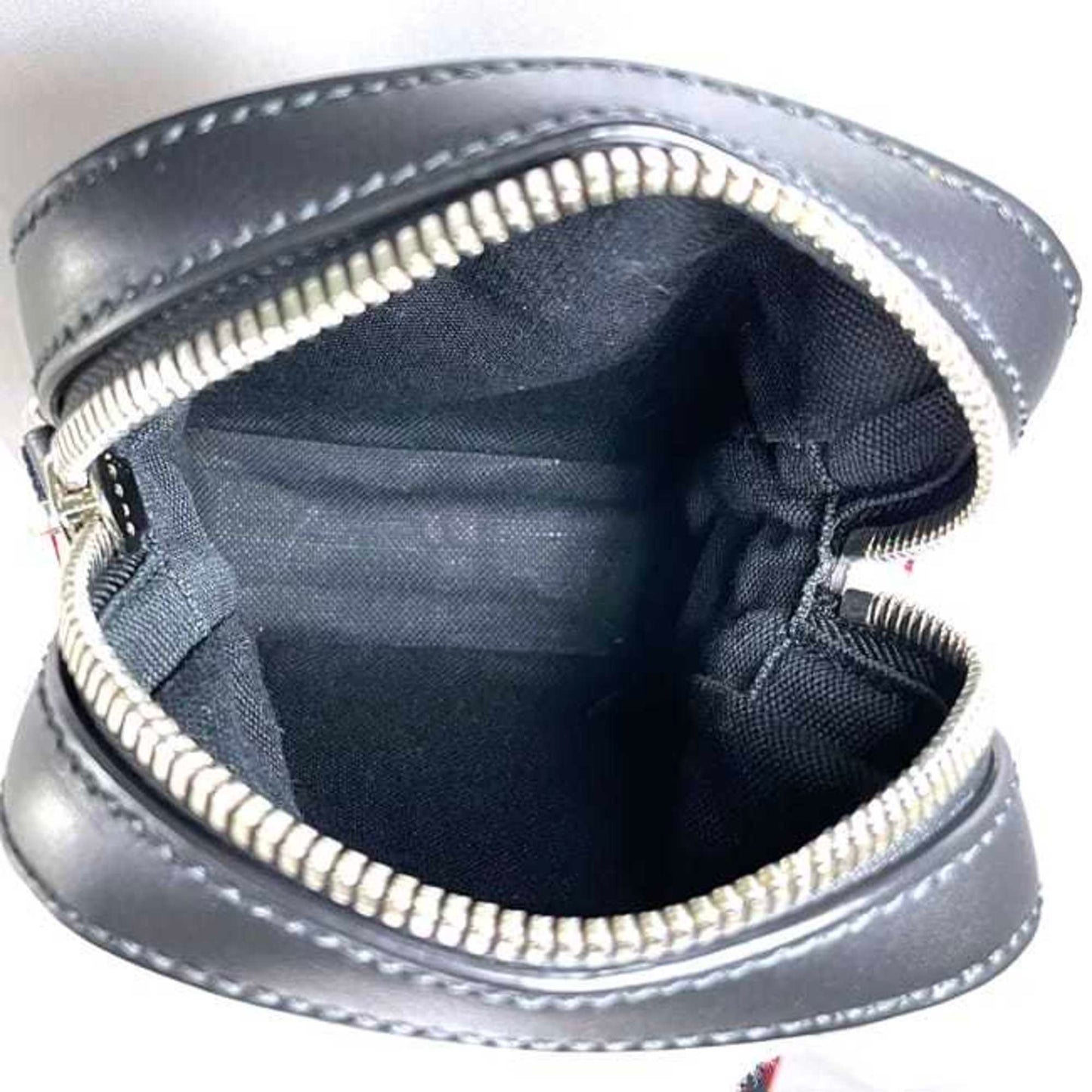 Gucci Black Gray Pvc Leather Pochette Shoulder Bag