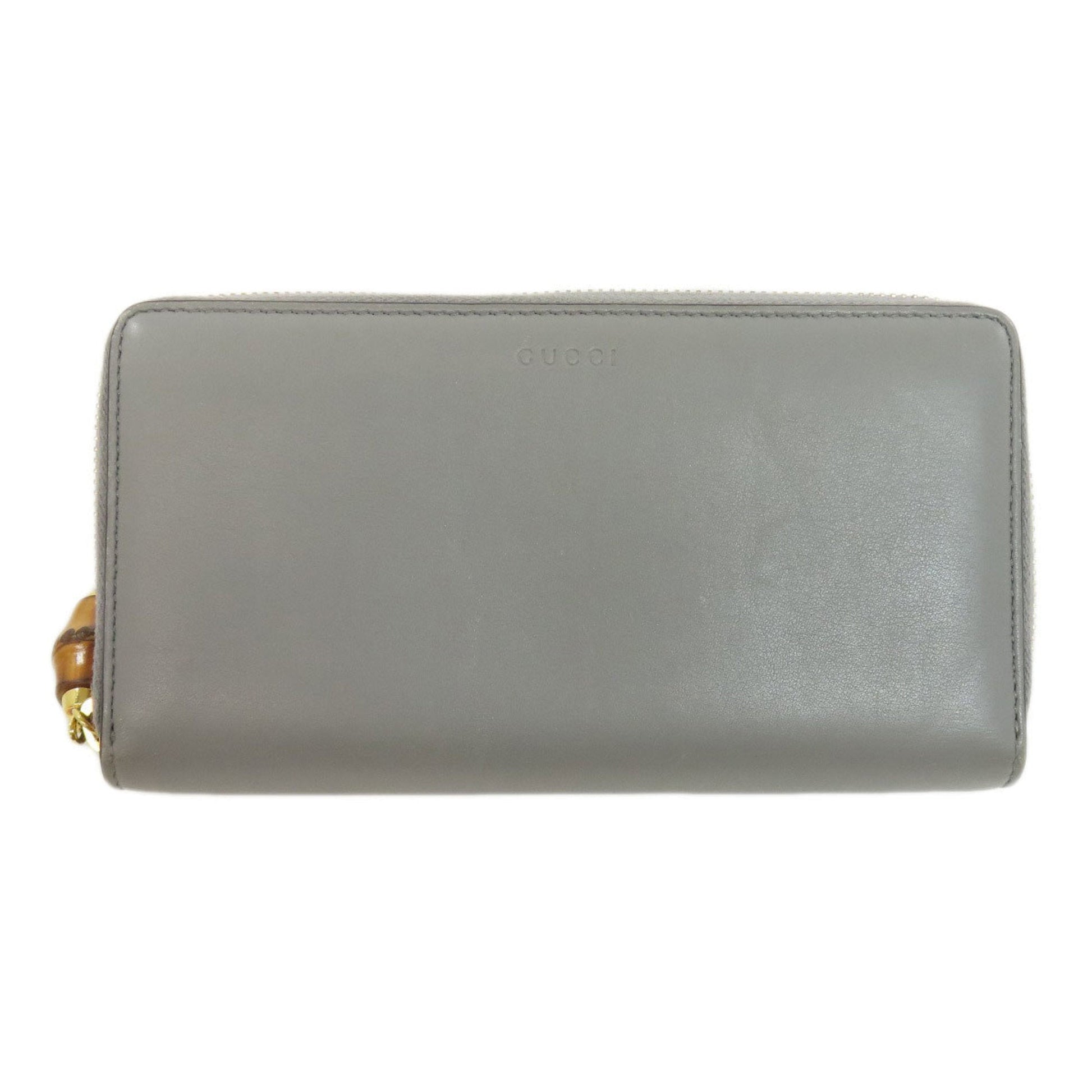 Gucci Gray Leather Long Wallet (Bi-Fold) ()