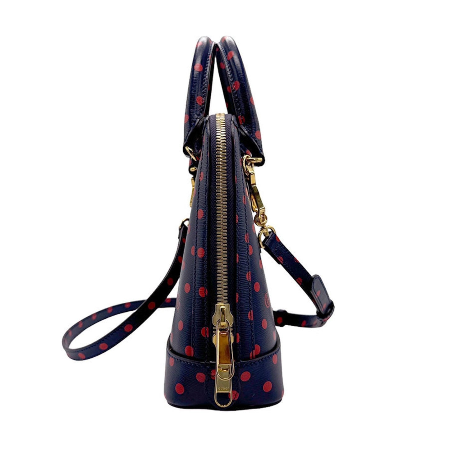 Gucci Navy Red Color Leather Handbag Shoulder Bag