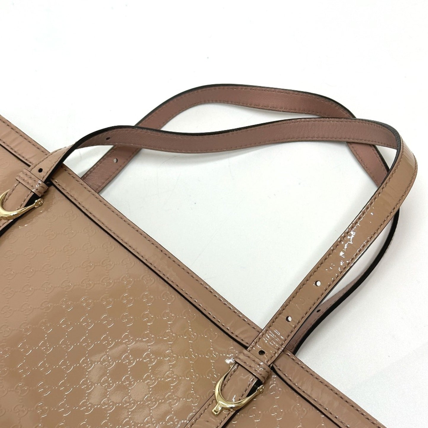 Gucci Beige Patent Leather Tote Bag