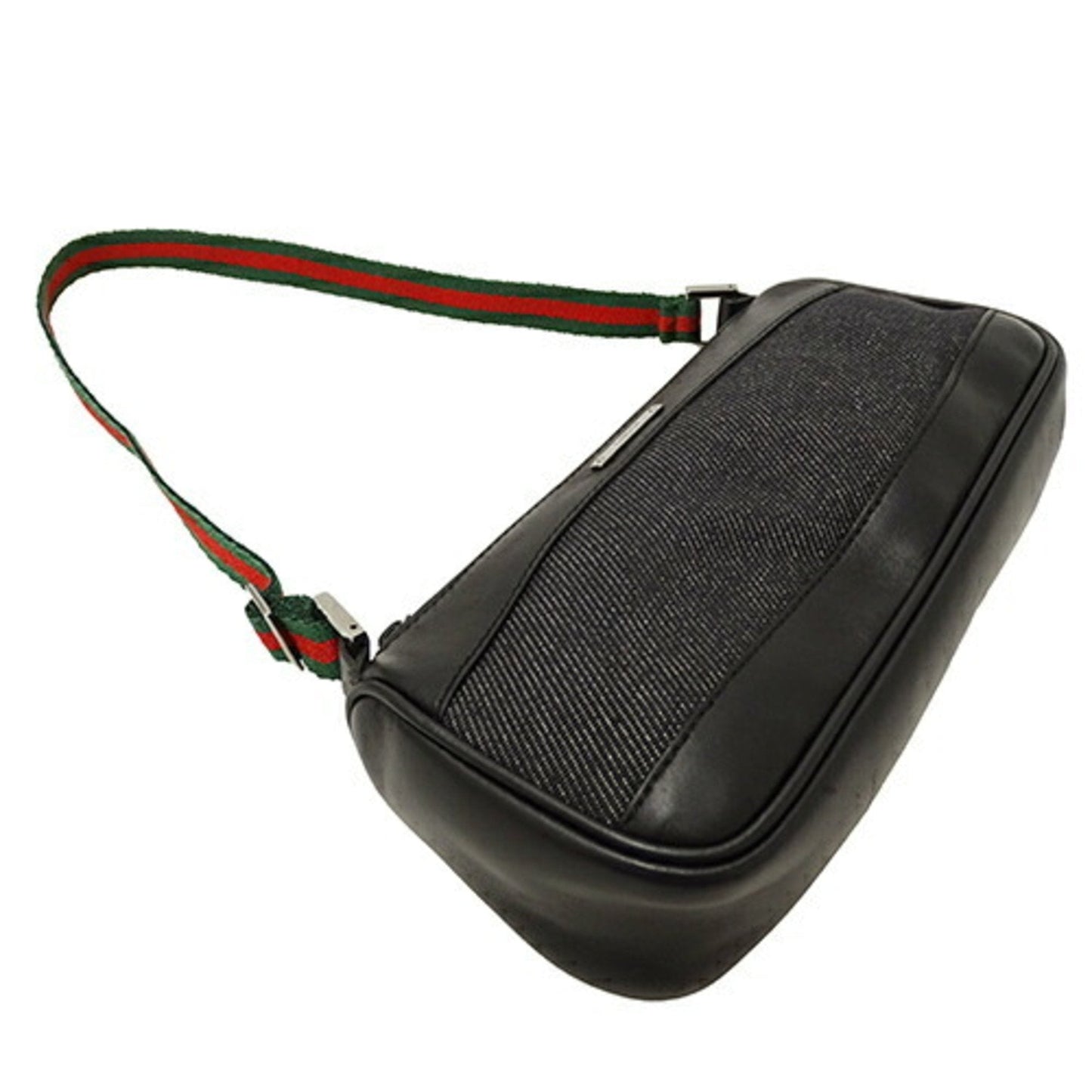 Gucci Black Leather Canvas Handbag