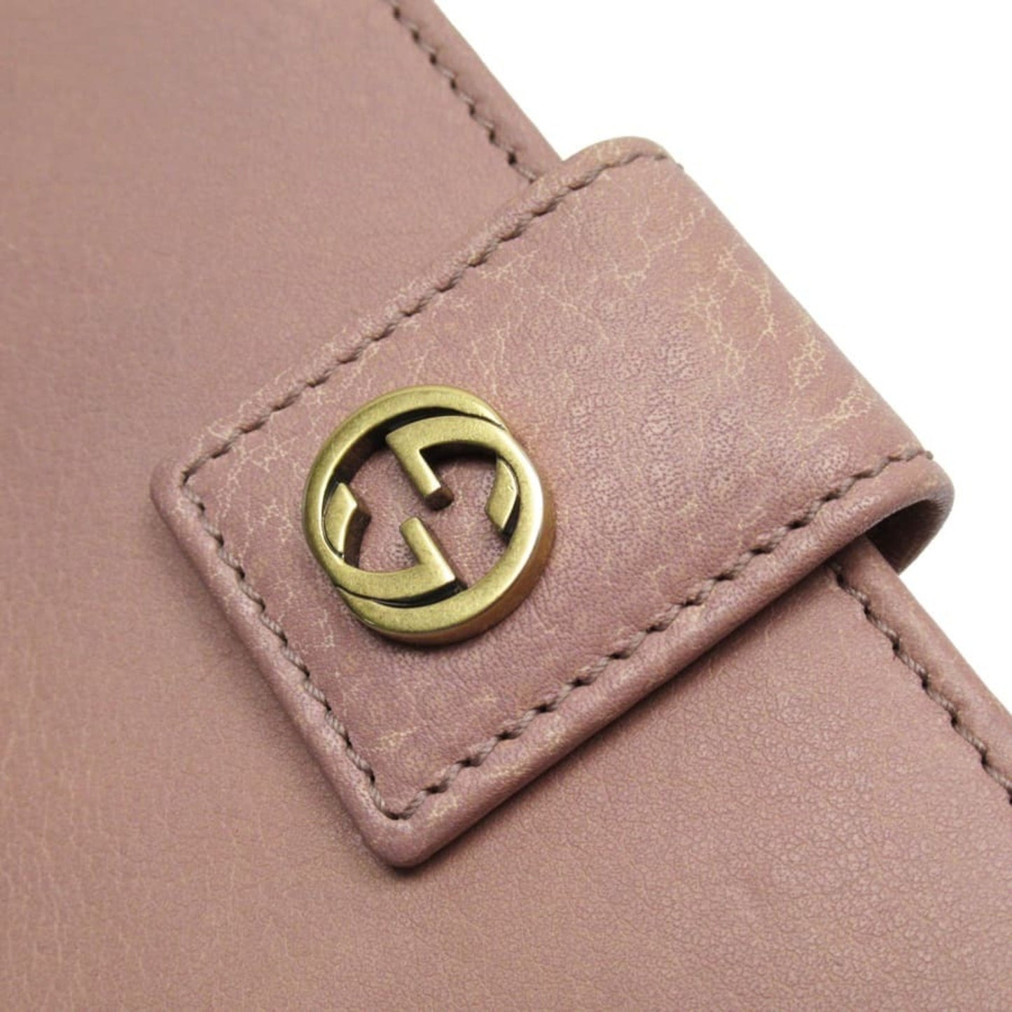 Gucci Gold Pink Leather Wallet (Bi-Fold)