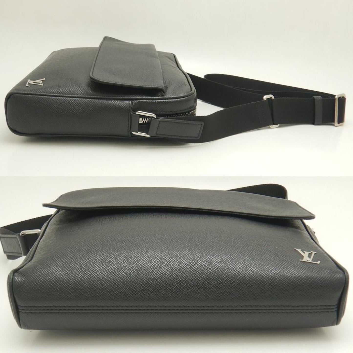 Louis Vuitton Noir Taiga Leather Shoulder Bag