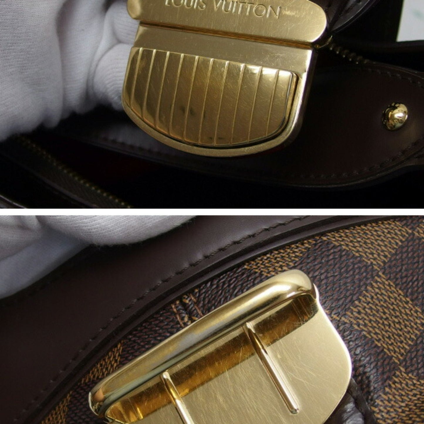 Louis Vuitton Damier Canvas Dark Brown Damier Canvas Leather Shoulder Bag