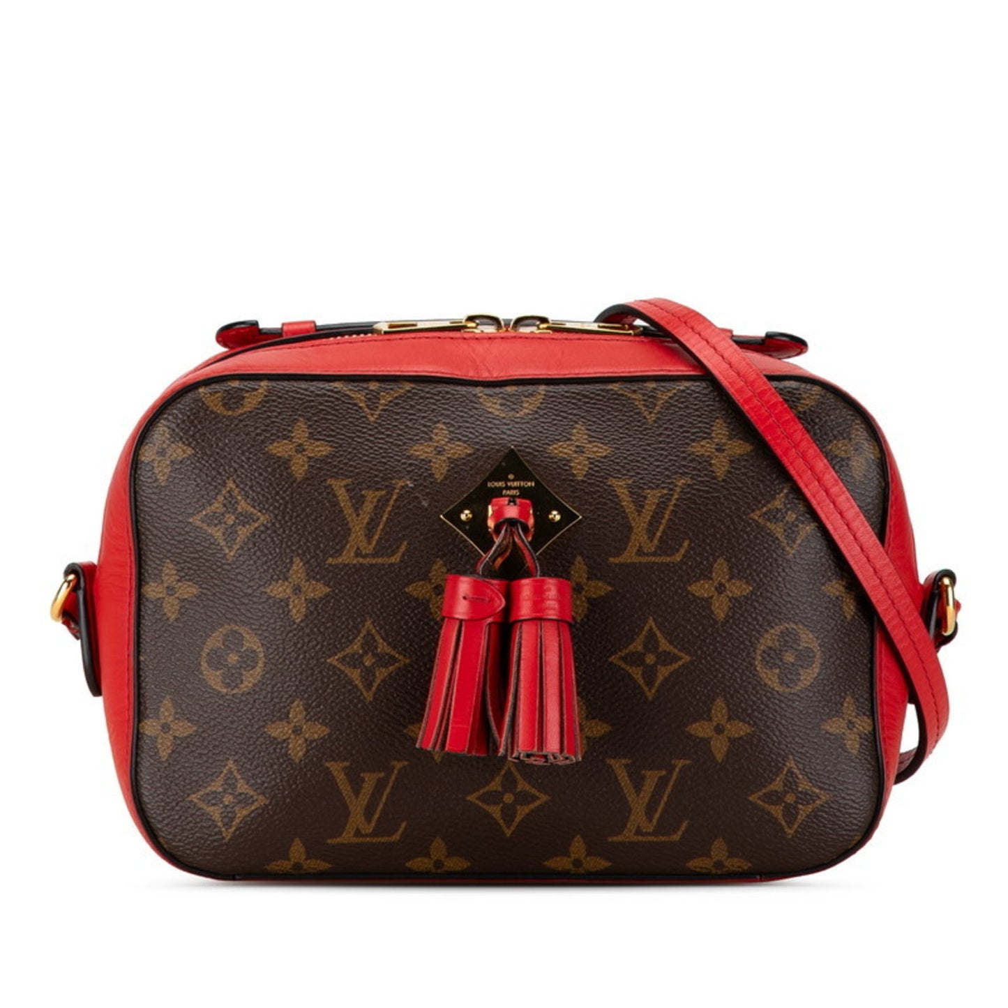 Louis Vuitton Brown Red Color Pvc Leather Shoulder Bag ()