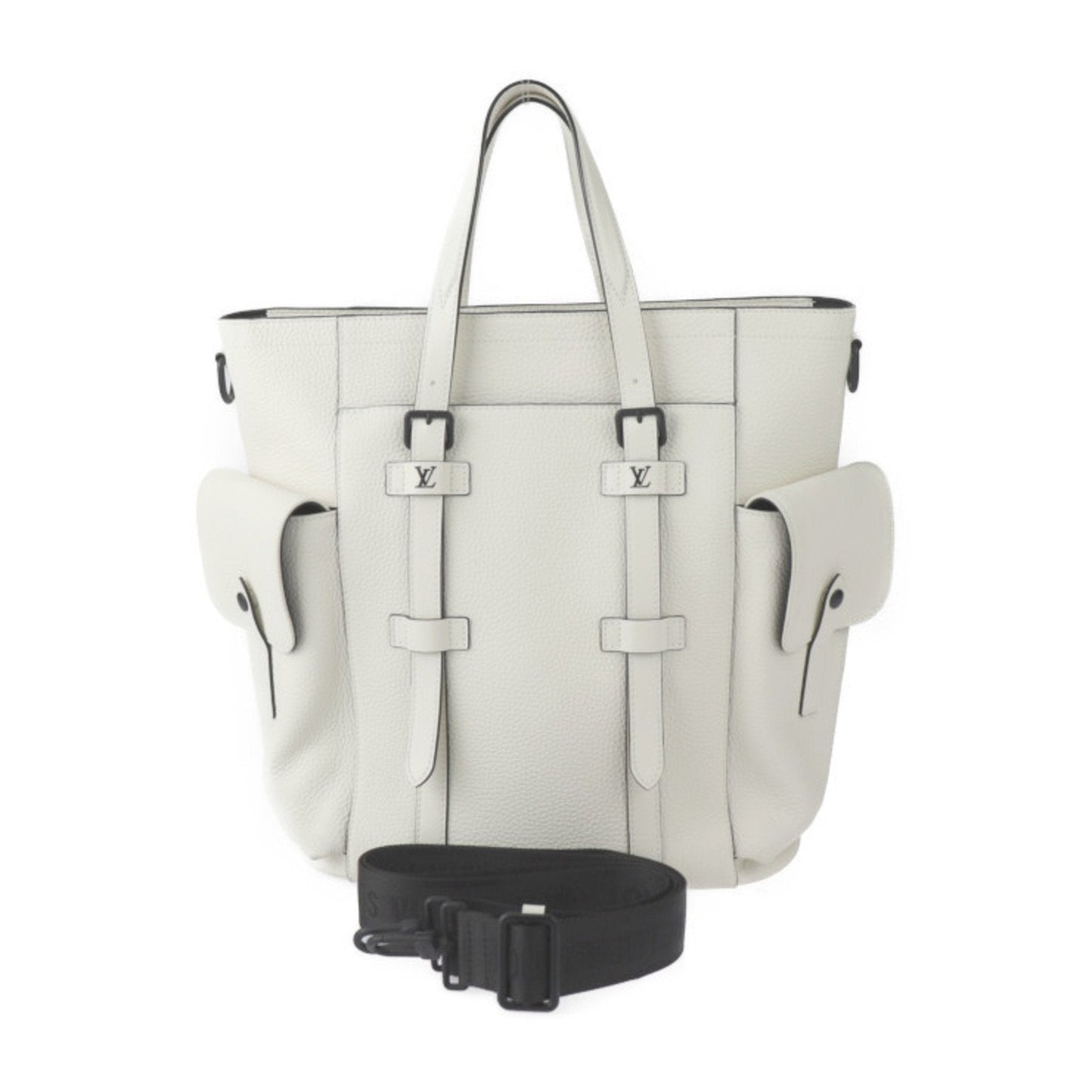 Louis Vuitton Blanc White Leather Handbag Shoulder Bag ()