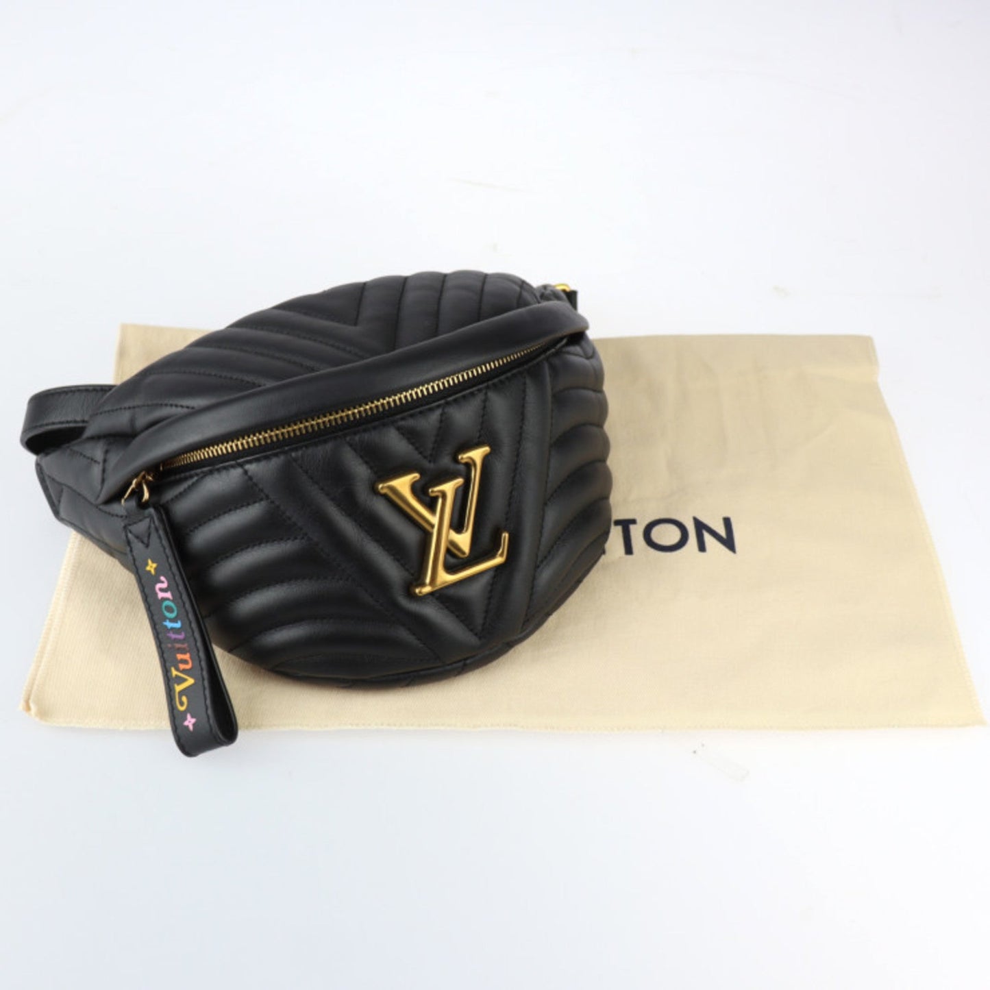 Louis Vuitton Black Leather Fanny Pack Shoulder Bag