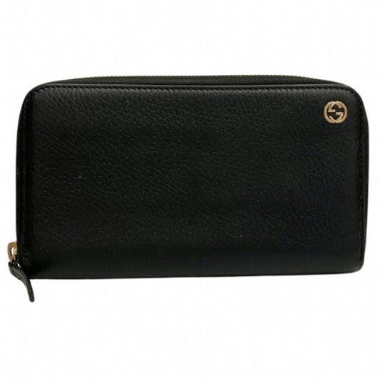 Gucci Black Leather Long Wallet (Bi-Fold) ()