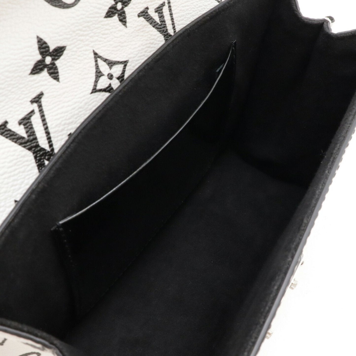 Louis Vuitton Black Noir White Leather Shoulder Bag