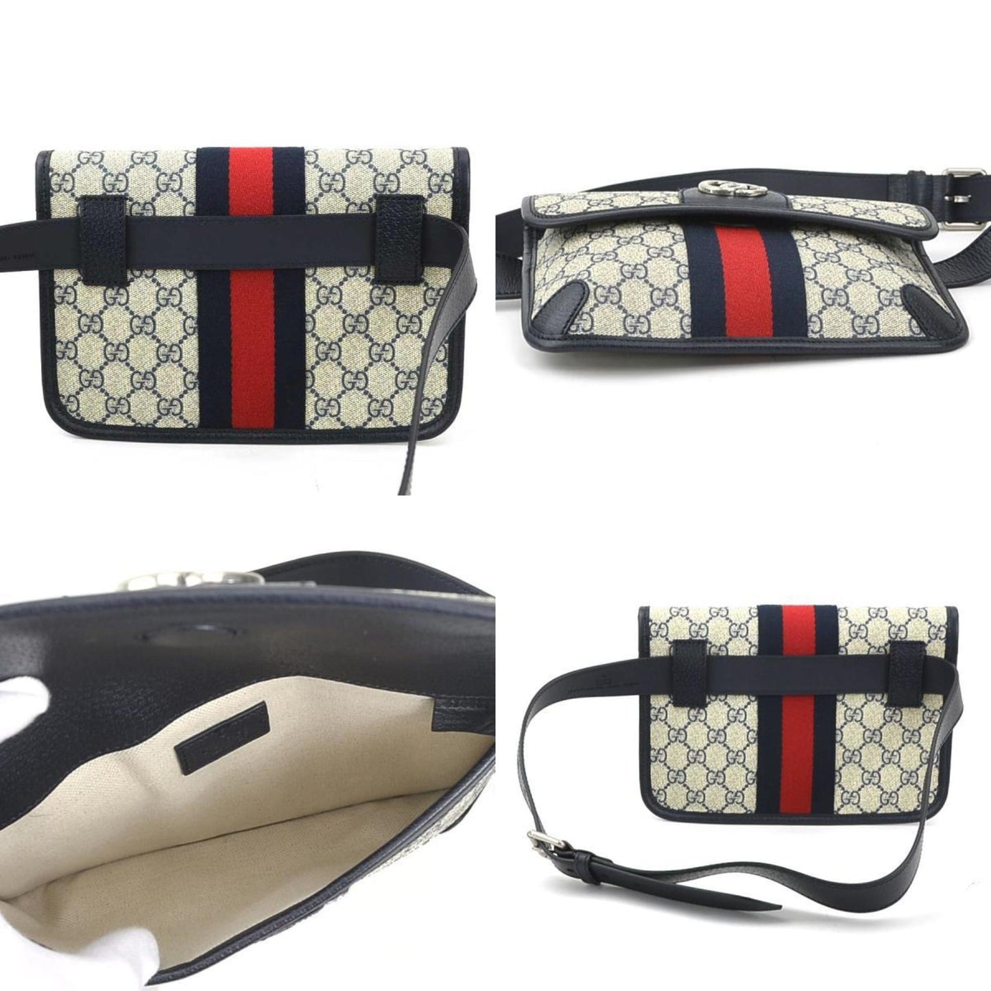 Gucci Gg Marmont Navy Gg Supreme Fanny Pack