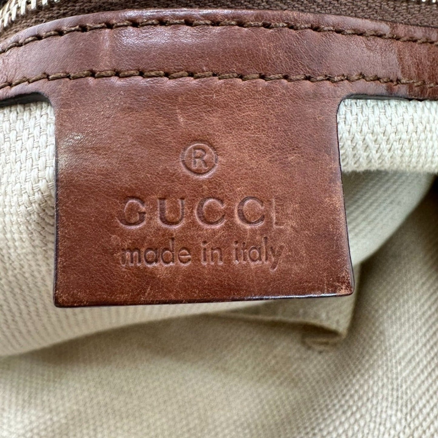 Gucci Brown Canvas Shoulder Bag Tote Bag