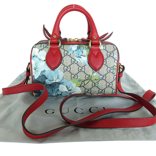 Gucci Blue Red Color Pvc Leather Handbag Shoulder Bag ()