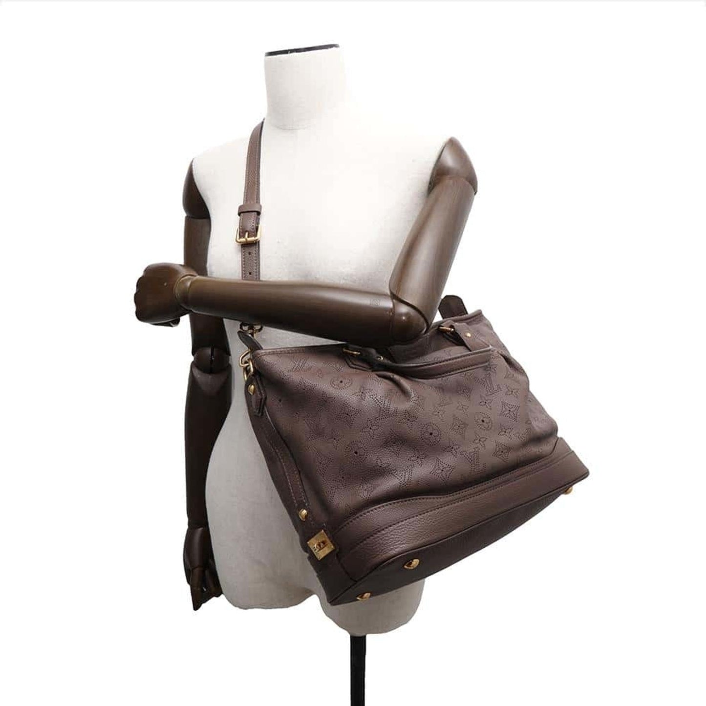 Louis Vuitton Monogram Brown Mahina Leather Handbag Shoulder Bag