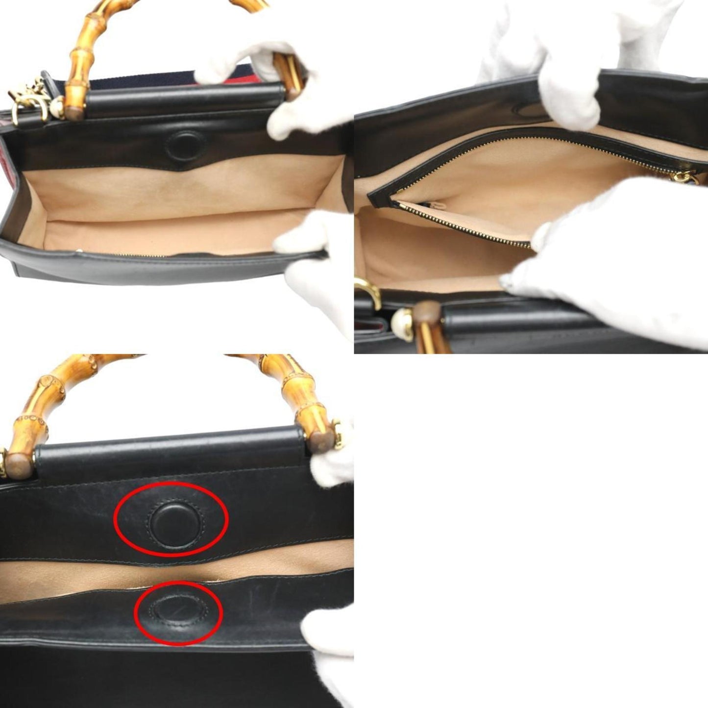 Gucci Bamboo Black Leather Handbag