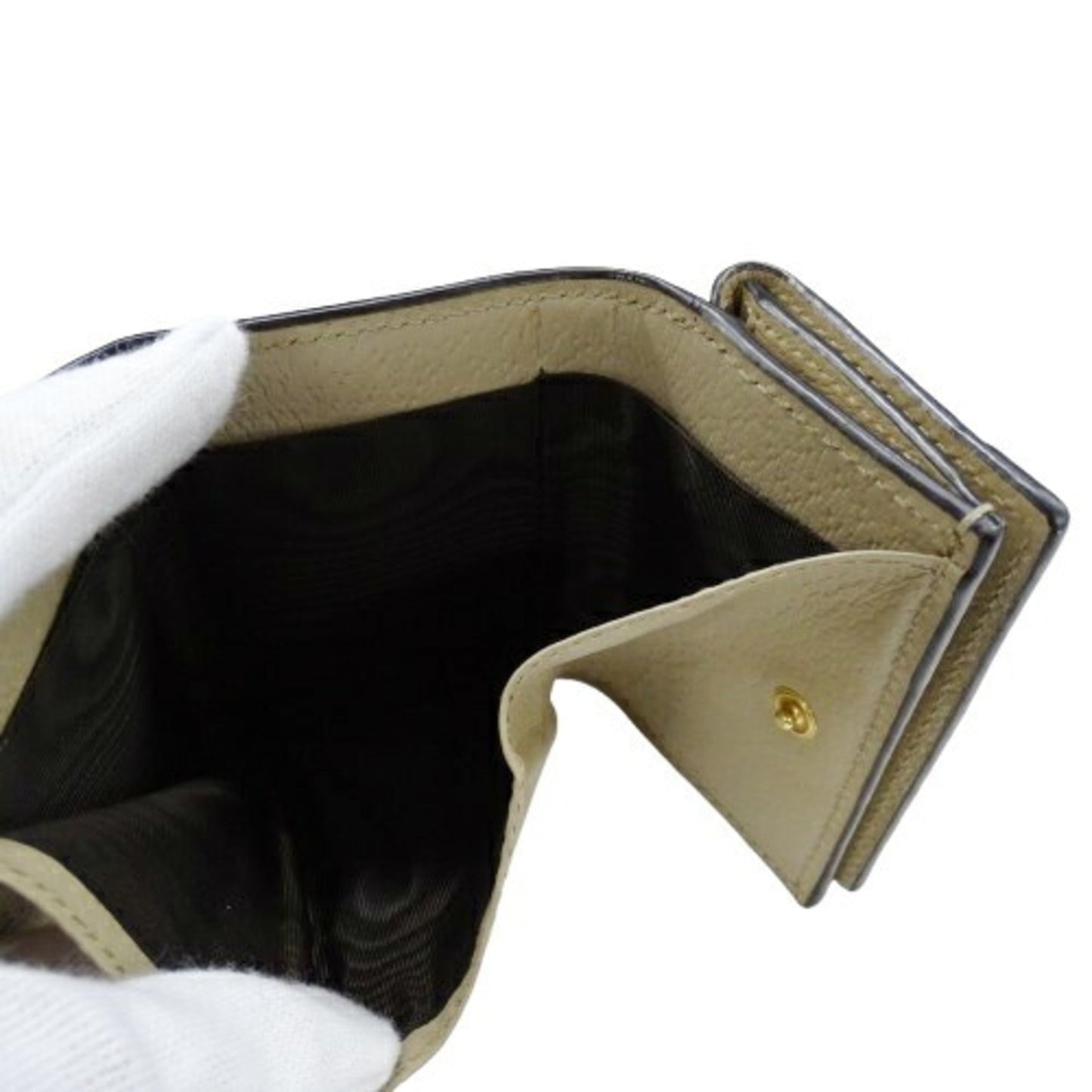 Gucci Beige Gg Supreme Wallet (Tri-Fold)